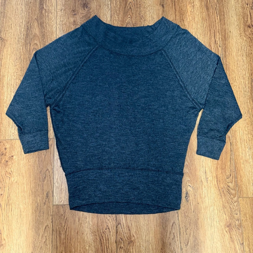 We The Free People Charcoal Gray Oversized Knit Top‎ Sweater Womens M relaxed